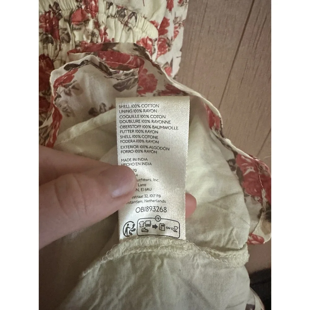 NWT Free People Women's Keep You Smocked Mini Dress Long Sleeve‎ Fall Floral